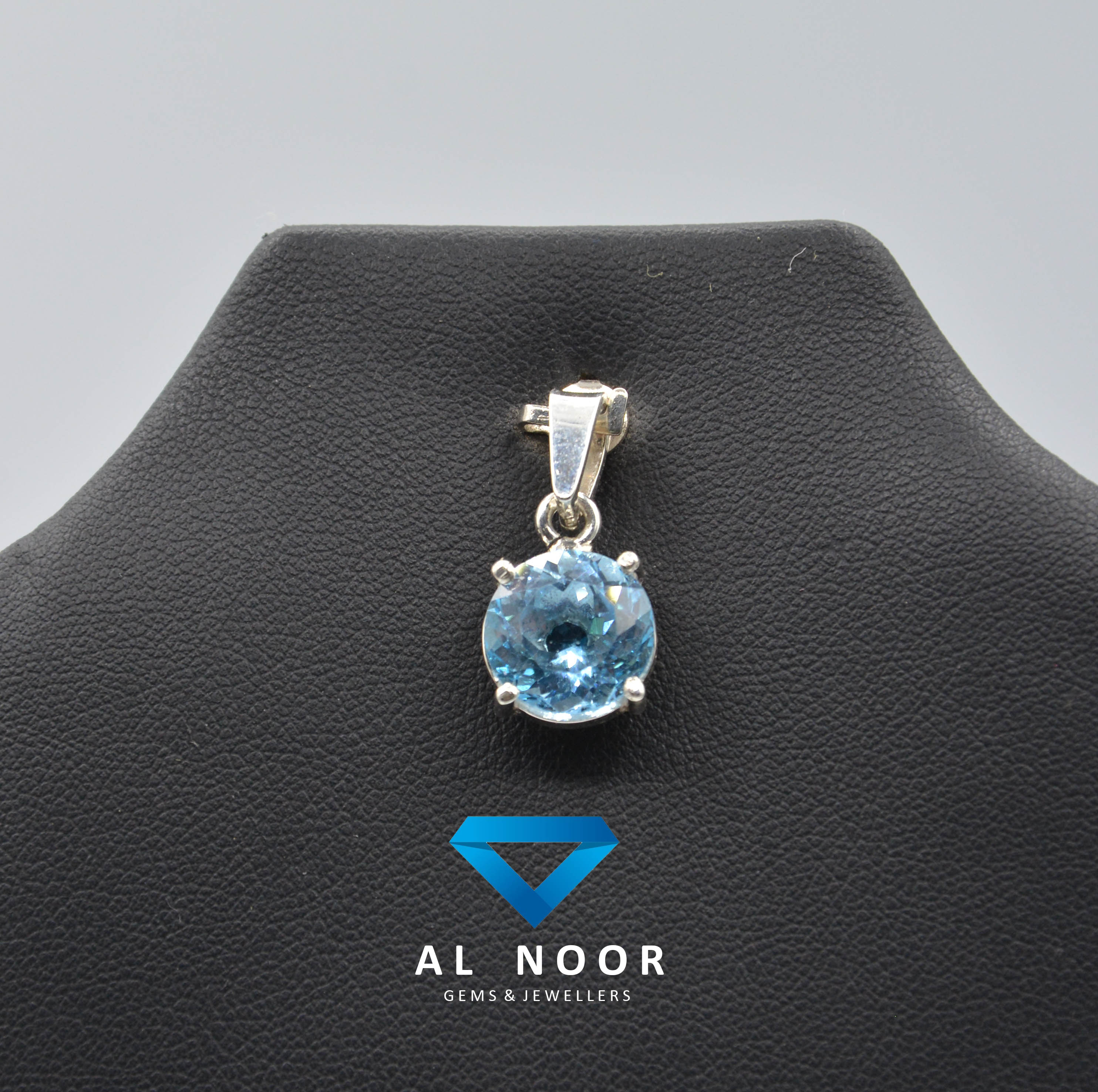 925 Hand Made Silver Pendant Natural Blue Topaz Al Noor Gems