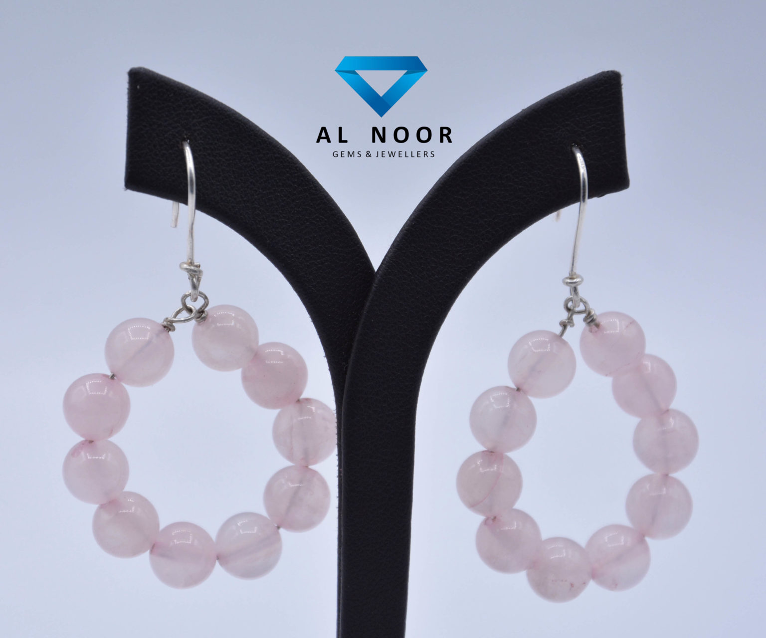 Natural Rose Quartz Earrings - Al Noor Gems & Jewellers