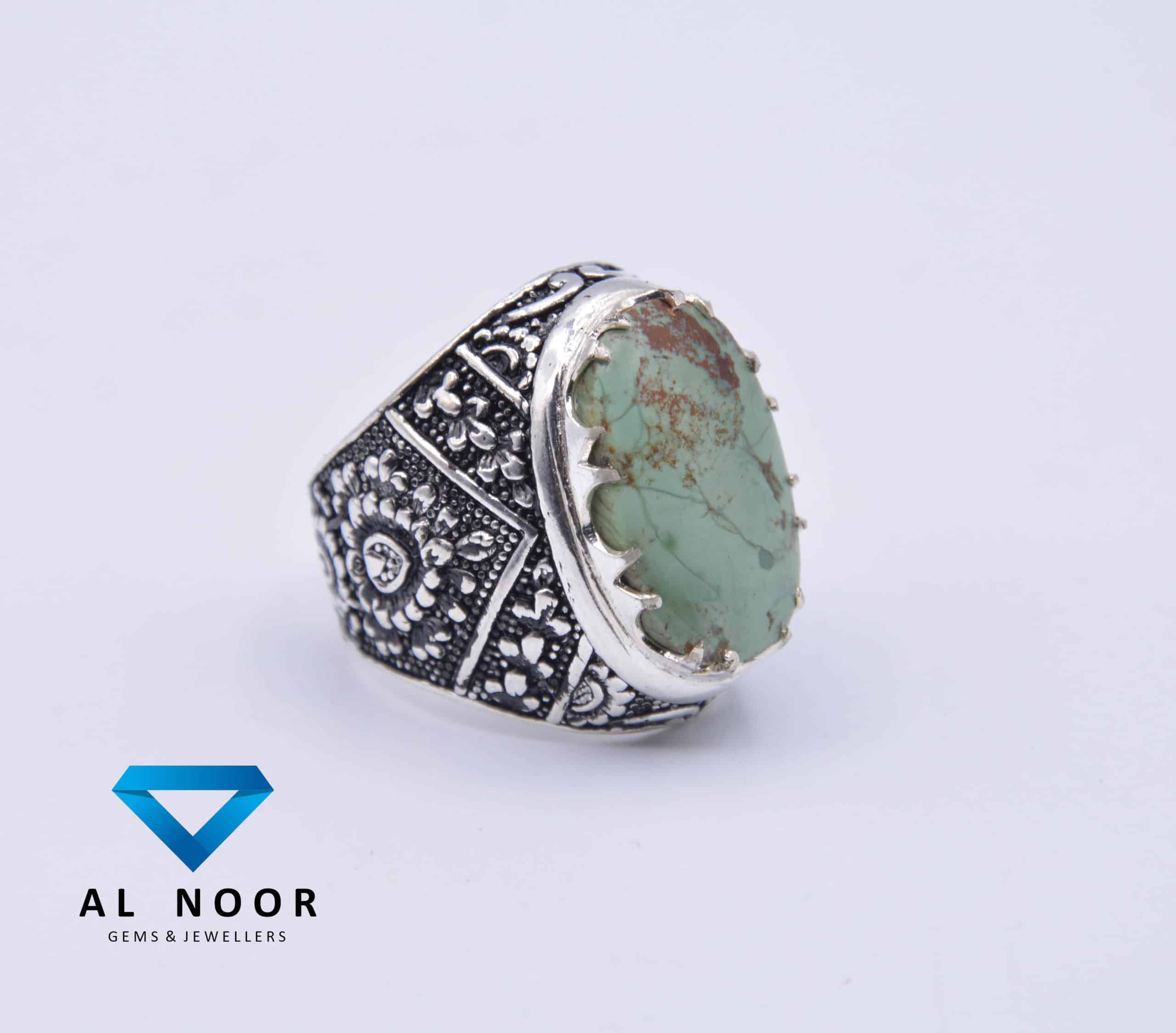 Turkish Silver Ring - Natural Turquoise - Al Noor Gems & Jewellers