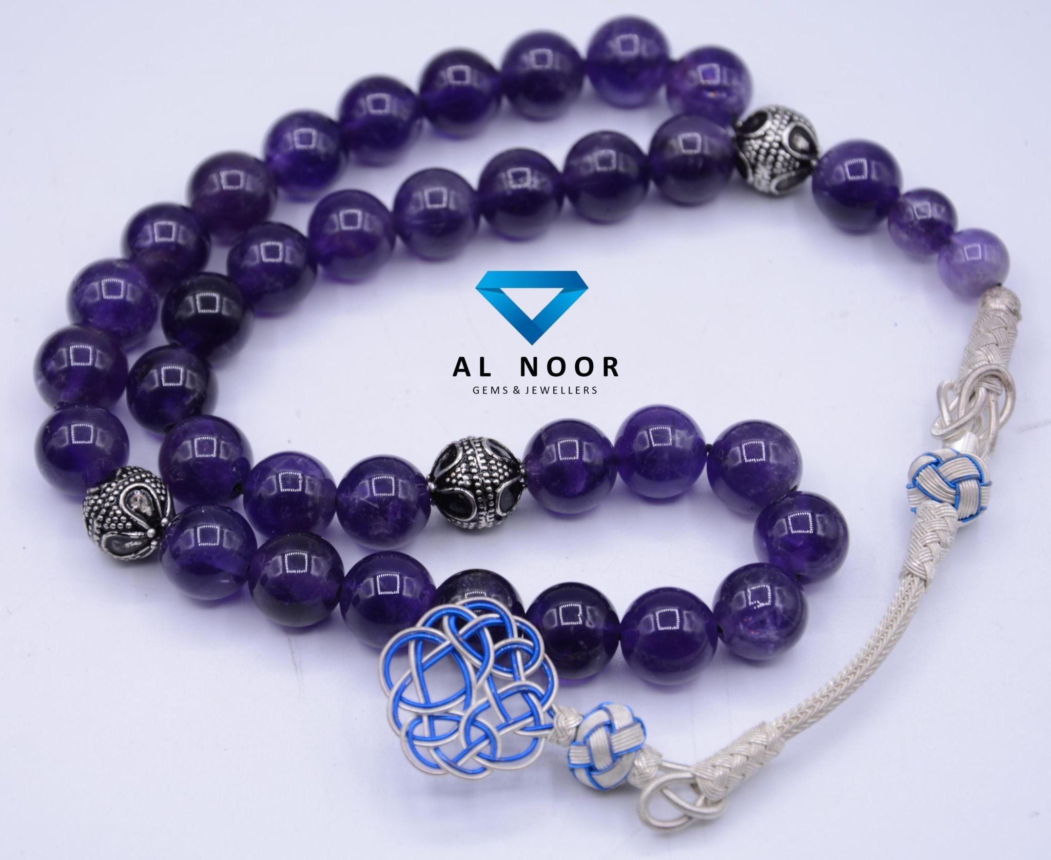 Natural Amethyst Tasbih - 33 Beads - Al Noor Gems & Jewellers